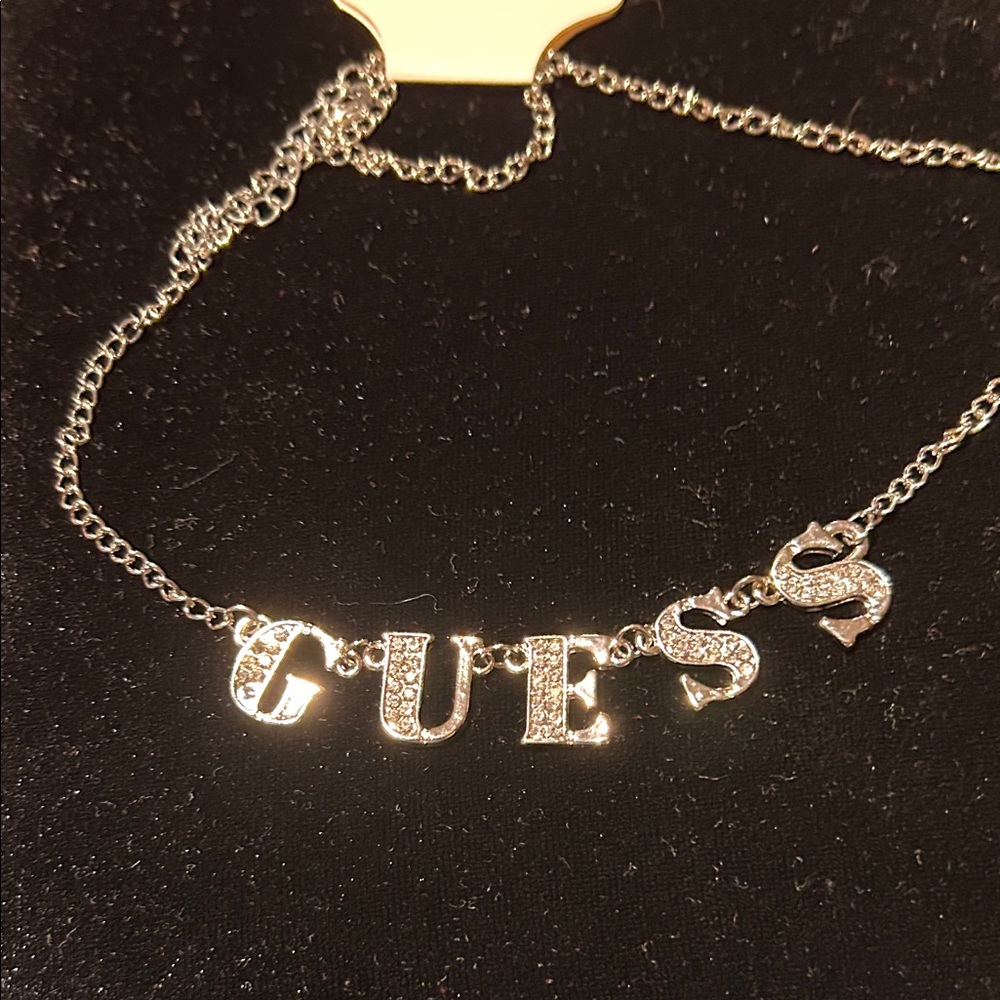 GUESS Silver Letter Necklace